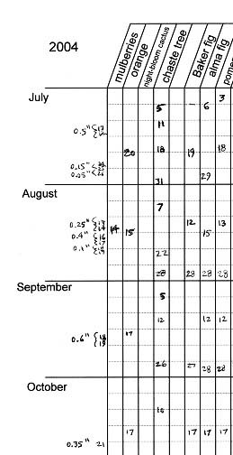 water schedule